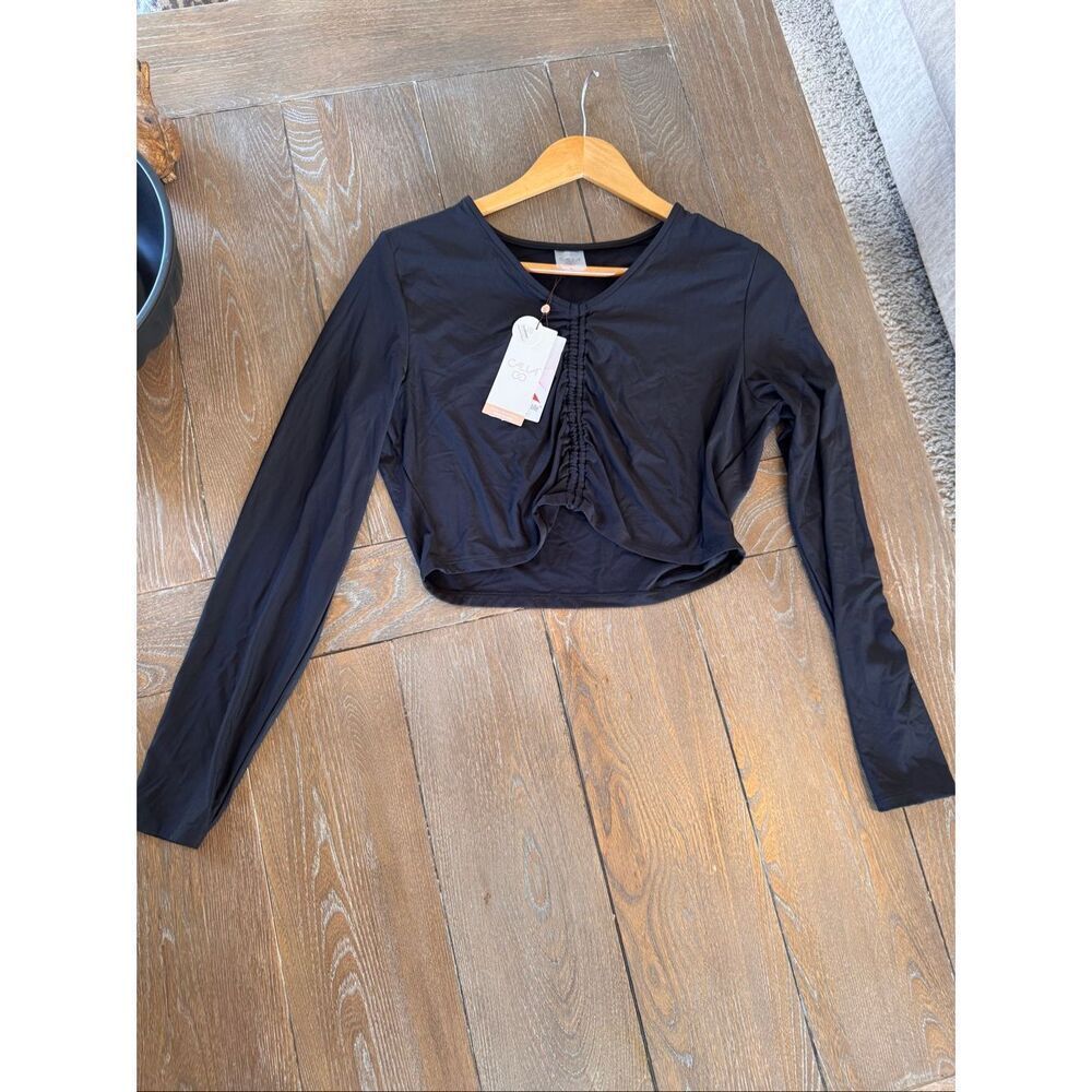 NWT Calia Ruched Rash Guard In Black Size Large - Picture 5 of 8